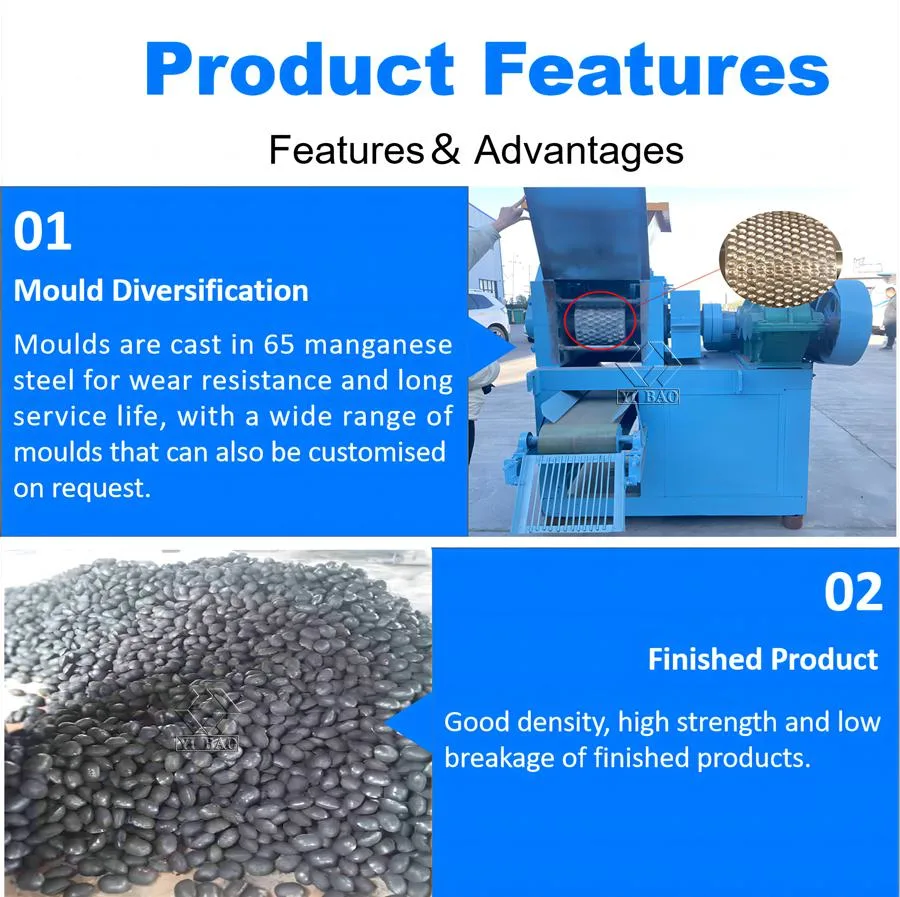 2022 Barbecue Coal Powder Charcoal Ball Press Briquette Machine Charcoal Making Machine with Low Factory Price